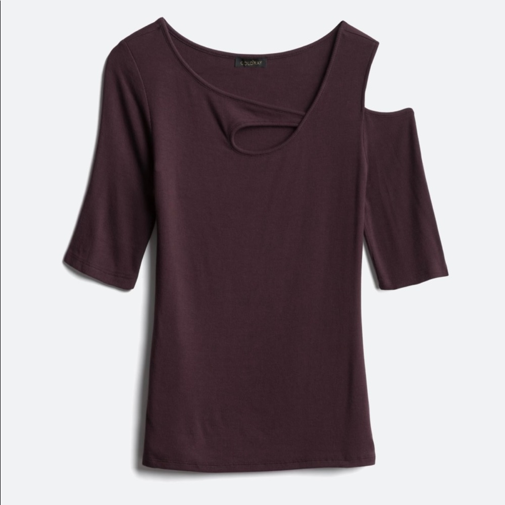 Goldray Garima Asymmetric Cutout Cold Shoulder Top - Stitch Fix